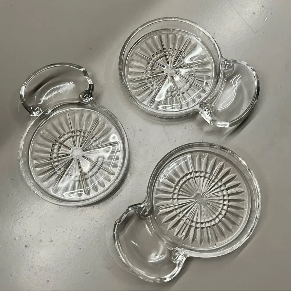 Vintage MCM Sip N Smoke Glass Coaster Ashtray Combo Set of 3 mid century modern